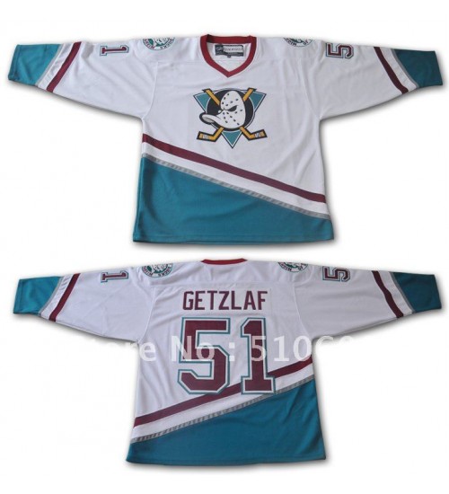 Custom 2005-06 Anaheim Mighty Ducks 51 Ryan Getzlaf Hockey Jersey White